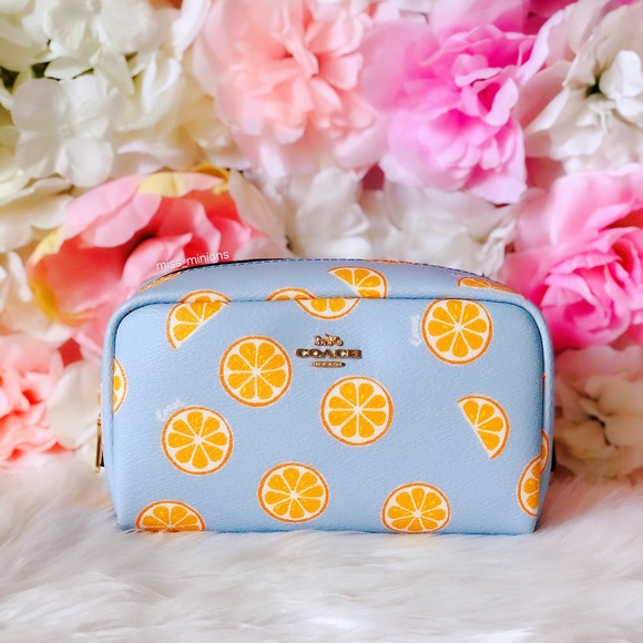 Coach Handbags - Coach Orange Summer Print Makeup Pouch